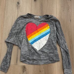 Vintage Havana Gray Kids Shirt with Heart Design